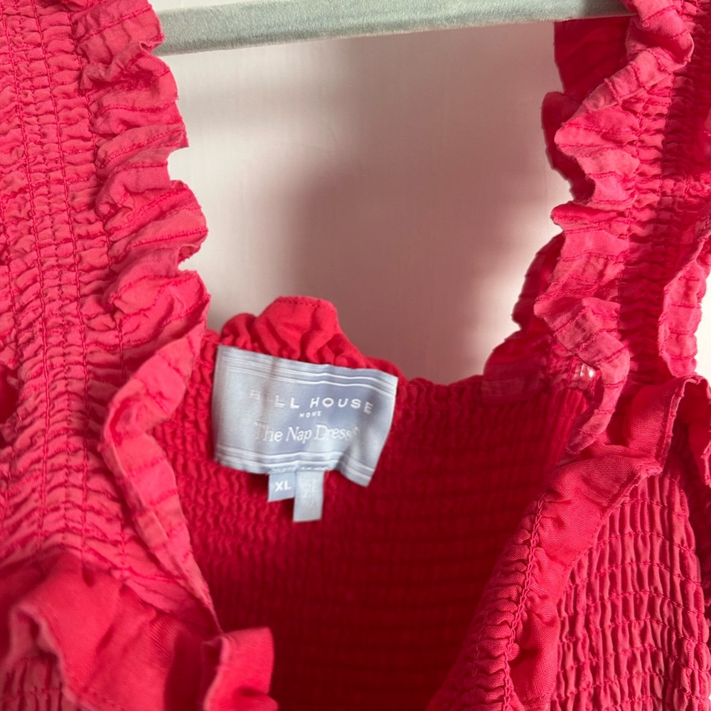 Hill House Ellie Nap Dress- Watermelon Tonal Seersucker - Picture 2 of 3